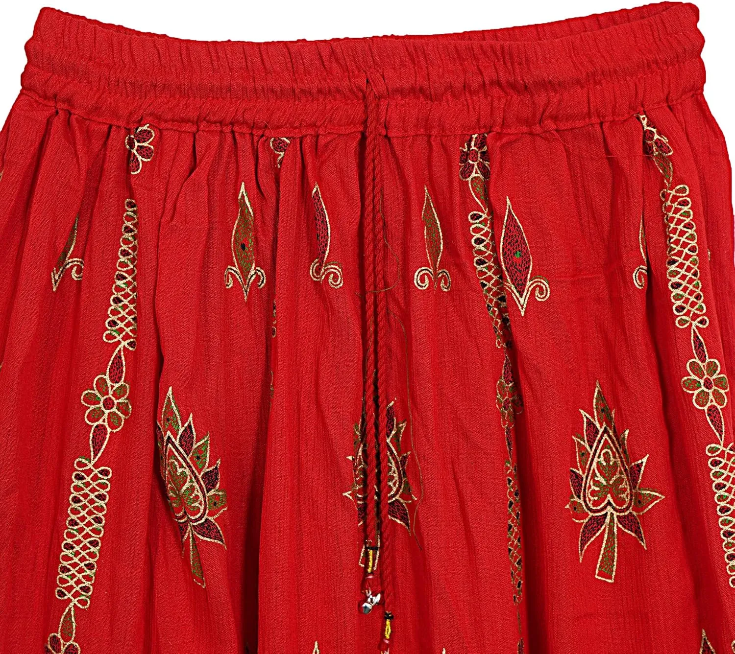 Indian Multi Tie Dye Yoga Trend Women's Sequined Crinkle Broomstick Gypsy Long Skirts