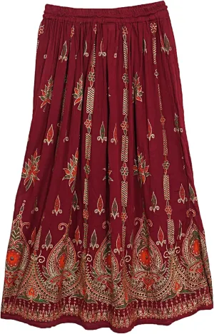Indian Multi Tie Dye Yoga Trend Women's Sequined Crinkle Broomstick Gypsy Long Skirts