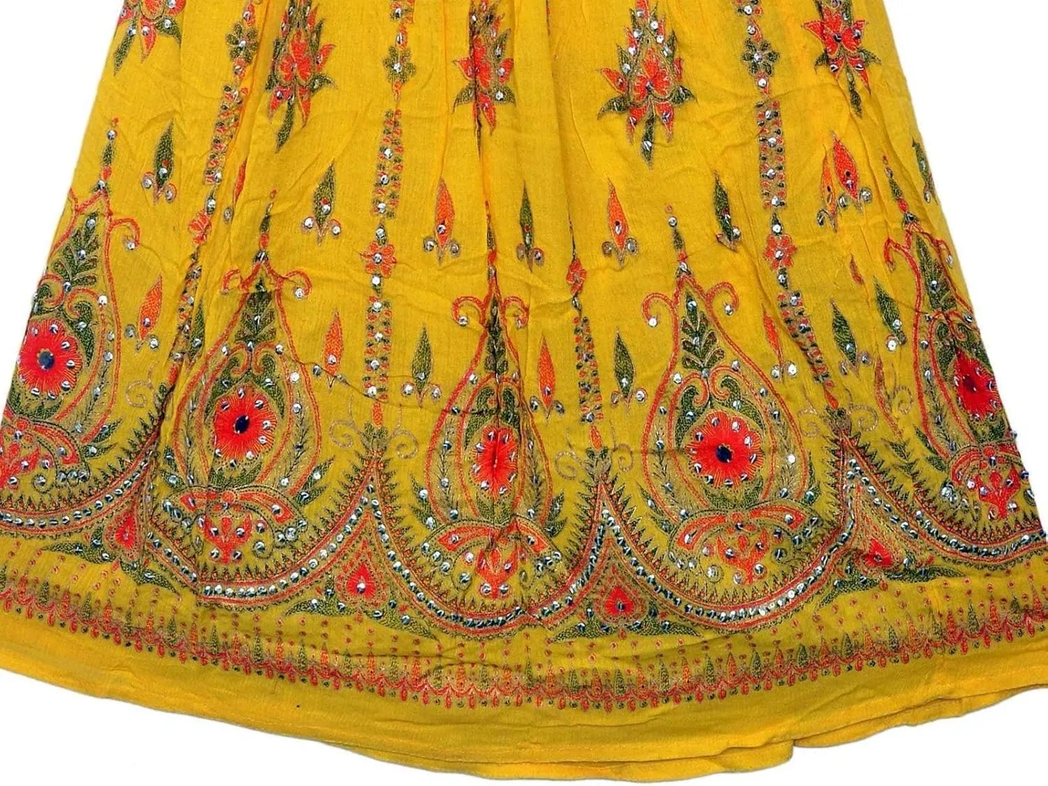 Indian Women Tie Dye Yoga Trend Women's Sequined Crinkle Broomstick Gypsy Long Skirt