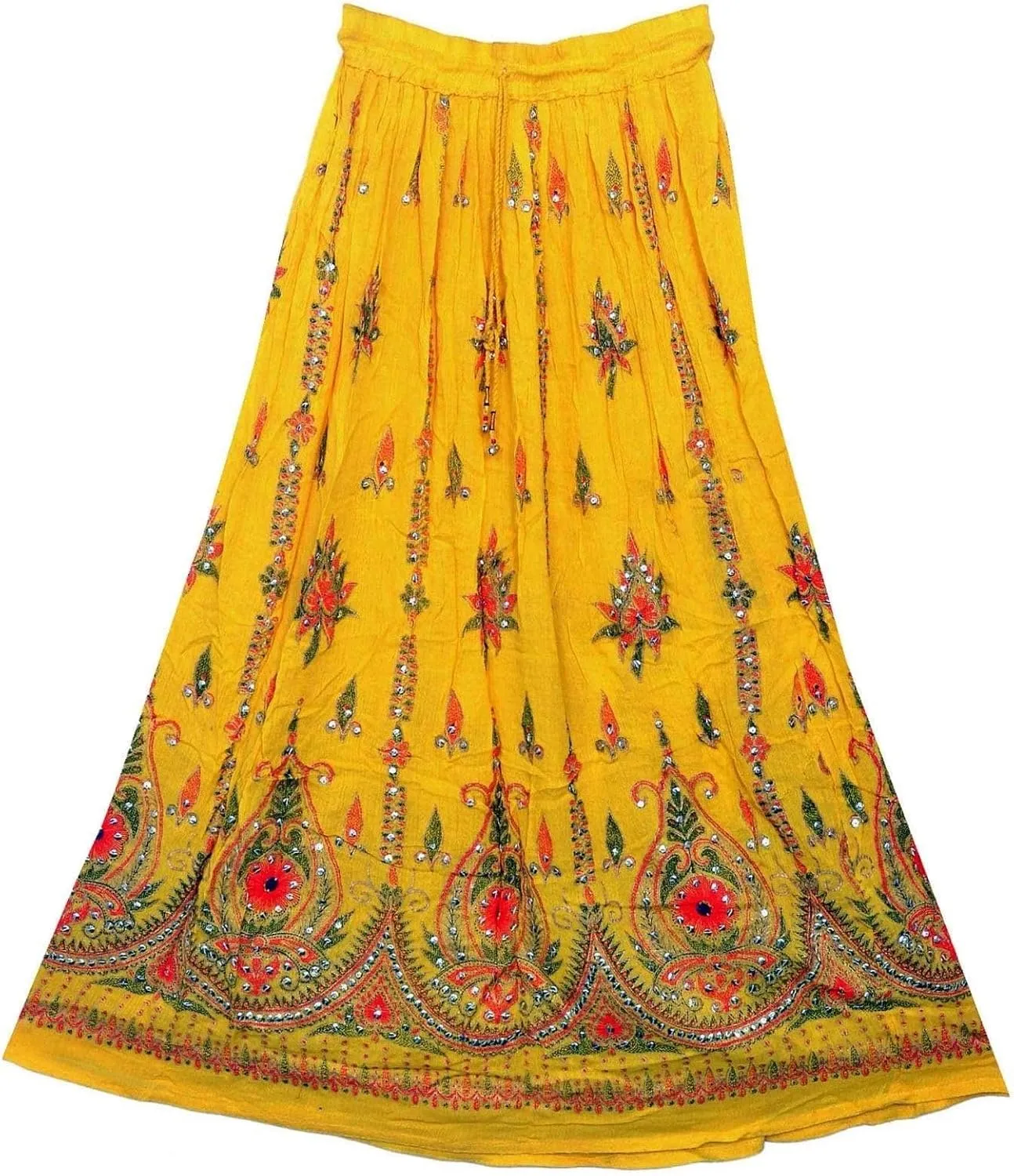 Indian Women Tie Dye Yoga Trend Women's Sequined Crinkle Broomstick Gypsy Long Skirt