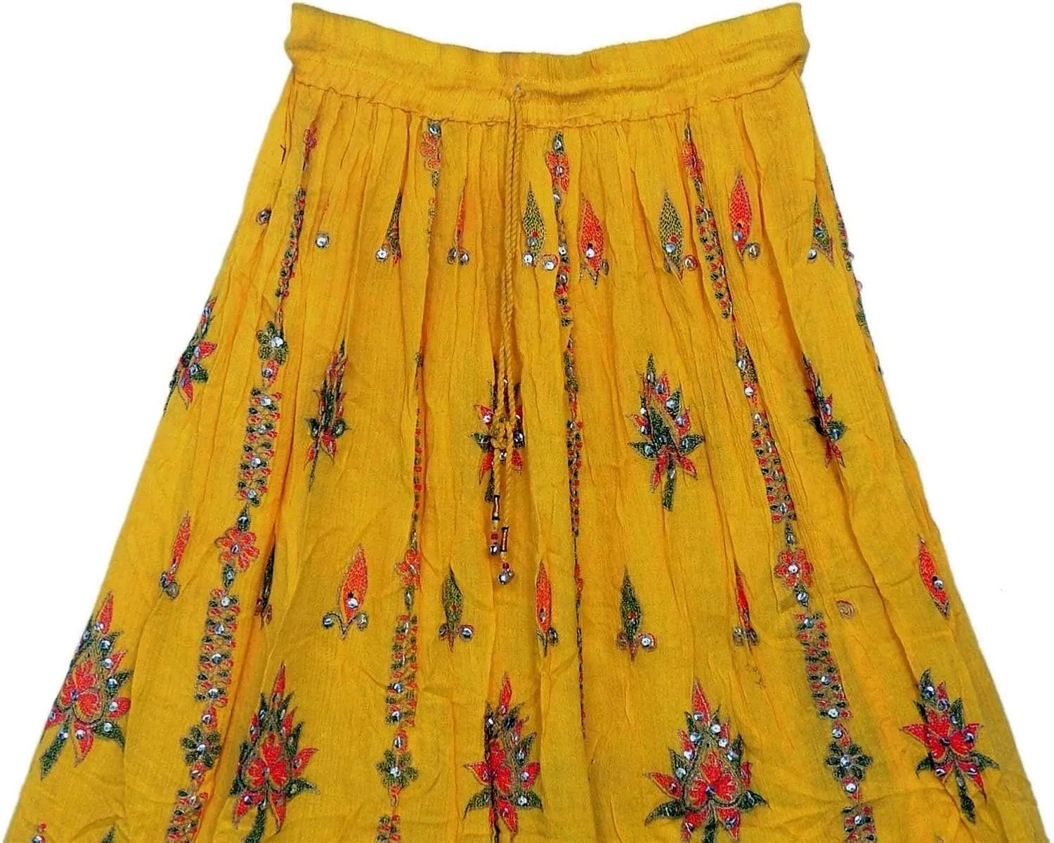 Indian Women Tie Dye Yoga Trend Women's Sequined Crinkle Broomstick Gypsy Long Skirt