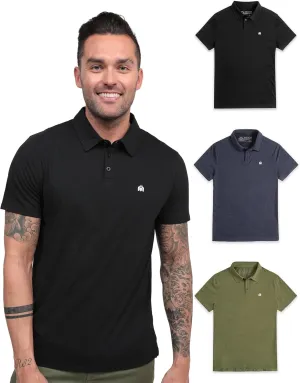 INTO THE AM Men's Polo Shirts - Fitted Short Sleeve Collar Shirt for Men S - 4XL