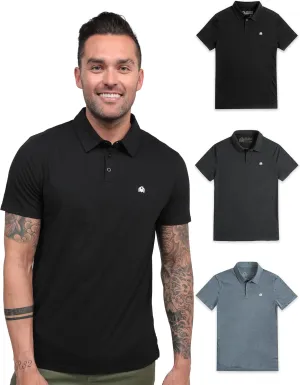 INTO THE AM Men's Polo Shirts - Fitted Short Sleeve Collar Shirt for Men S - 4XL