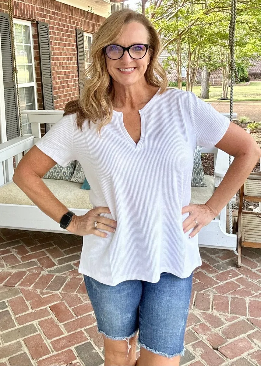 Jacie Short Sleeve Top - Off White