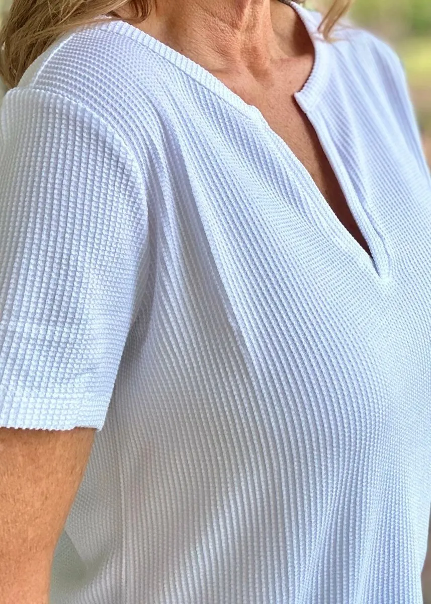 Jacie Short Sleeve Top - Off White