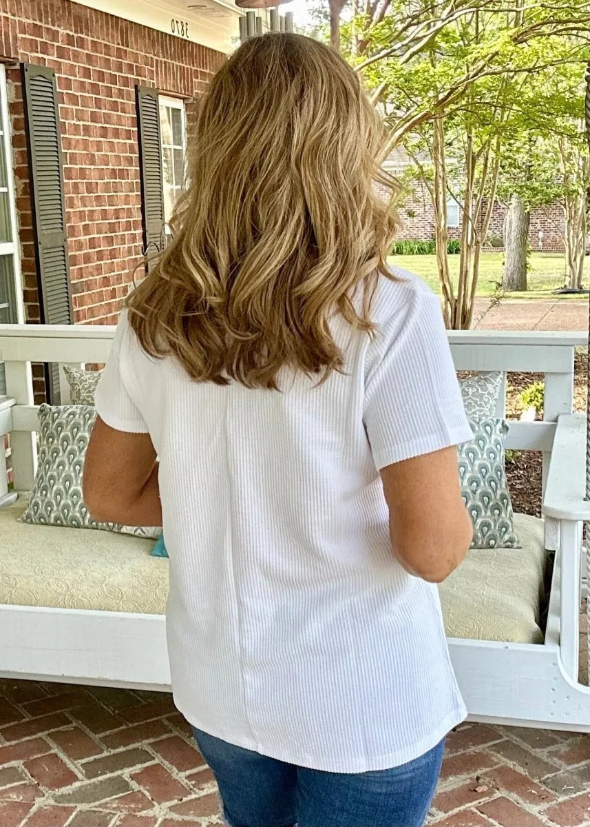 Jacie Short Sleeve Top - Off White
