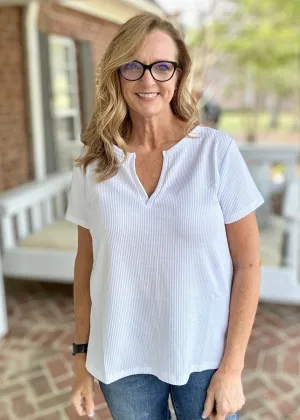 Jacie Short Sleeve Top - Off White