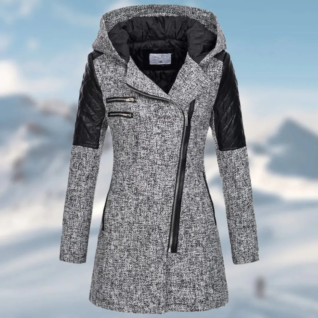Jas met capuchon en asymmetrische rits