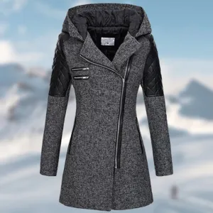 Jas met capuchon en asymmetrische rits