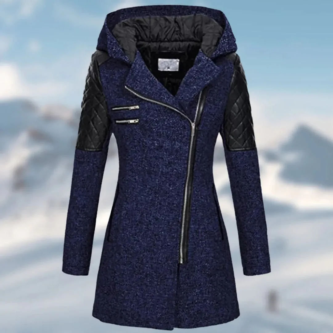 Jas met capuchon en asymmetrische rits