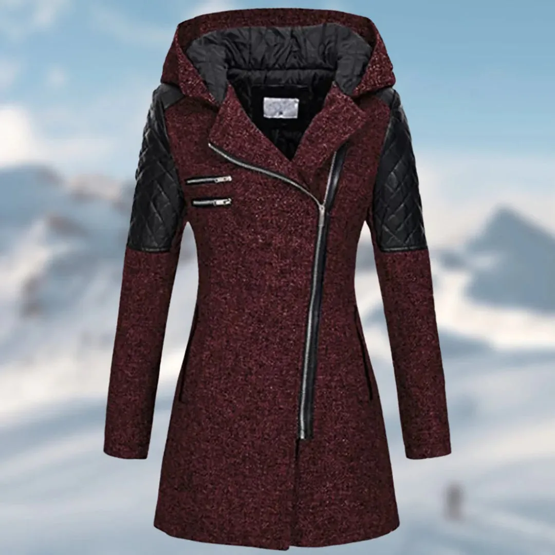 Jas met capuchon en asymmetrische rits