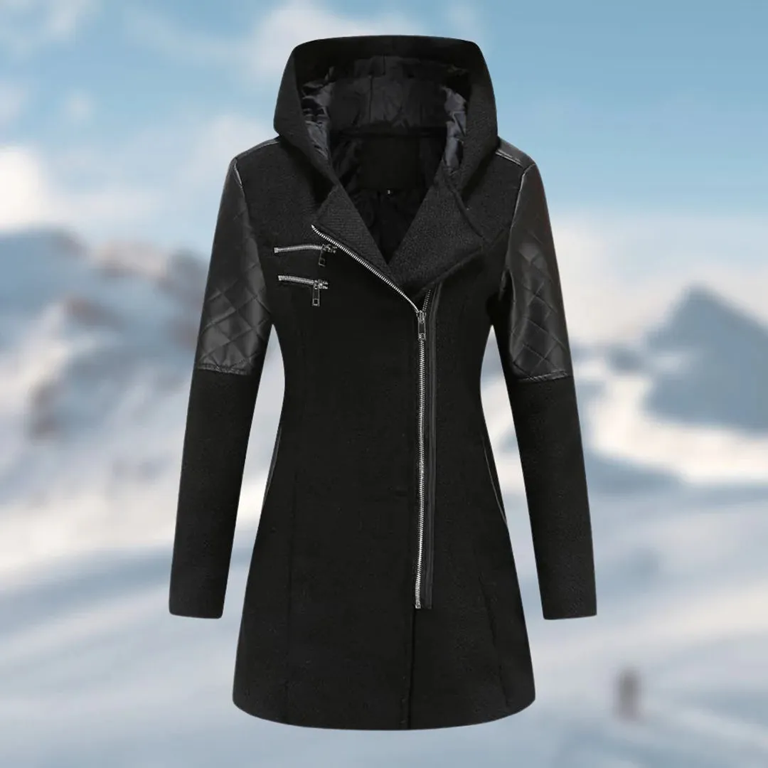 Jas met capuchon en asymmetrische rits