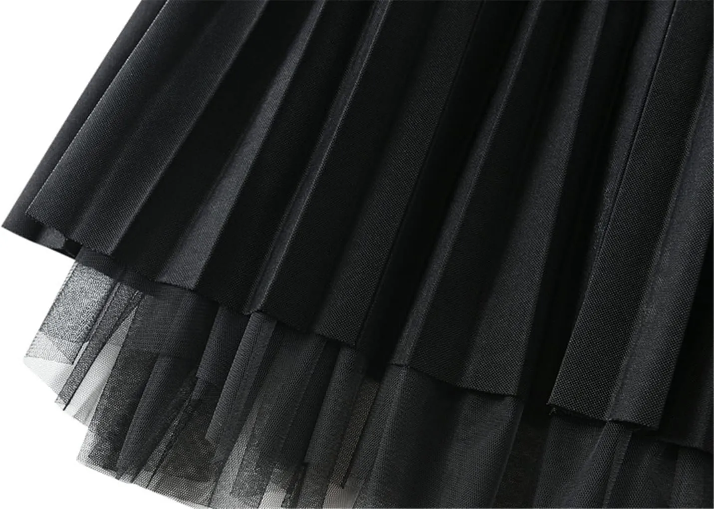 Jegsnoe Women Velvet Tulle Pleated Skirt Autumn Winter Fashion Warm Party Midi Skirts