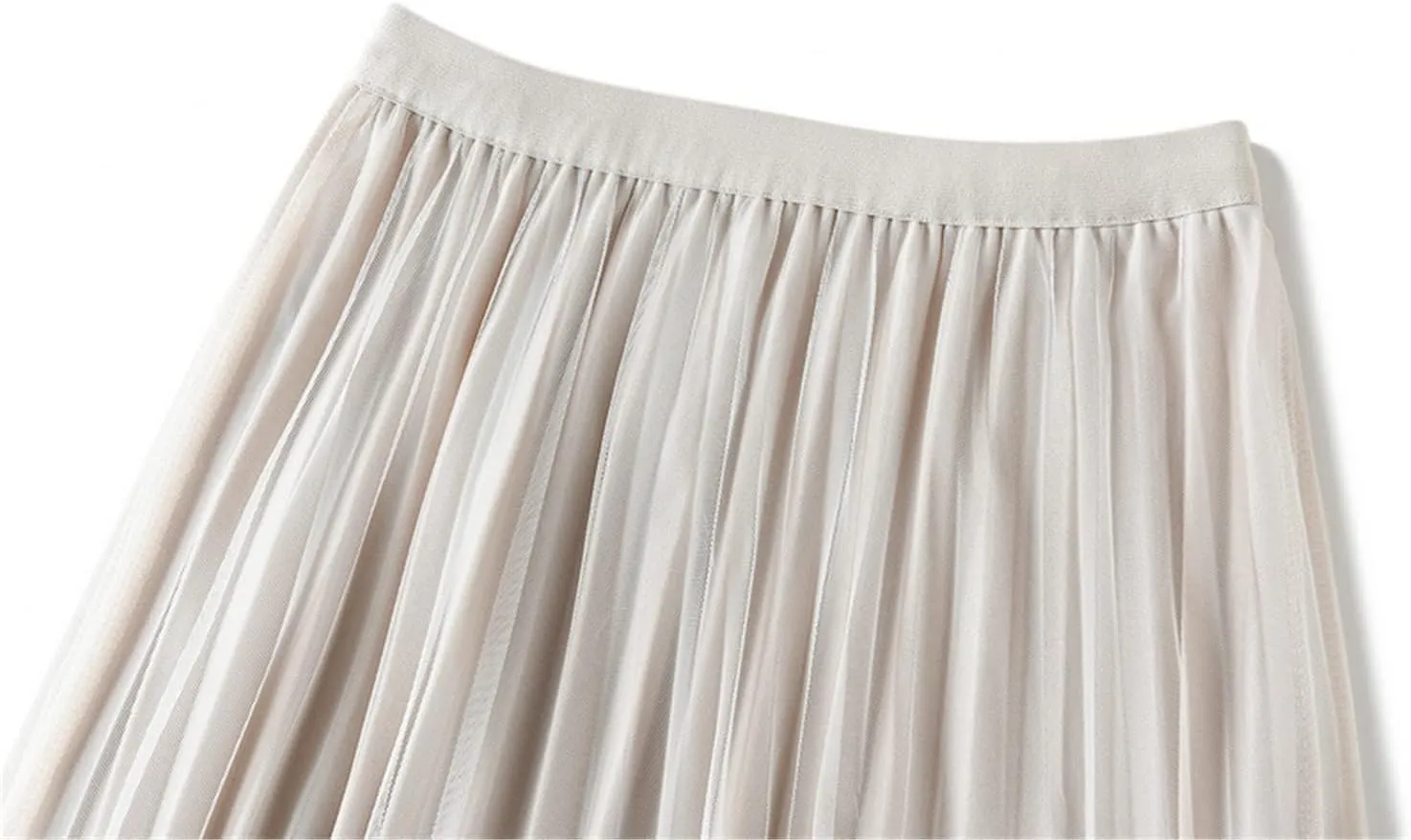 Jegsnoe Women Velvet Tulle Pleated Skirt Autumn Winter Fashion Warm Party Midi Skirts