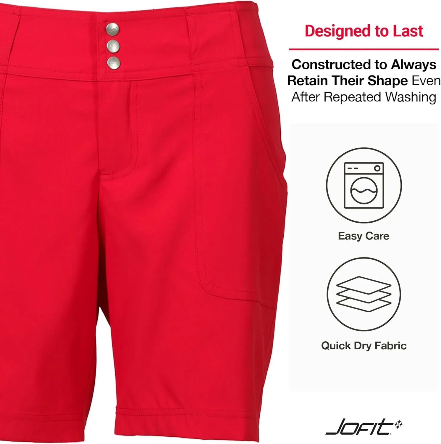 Jofit Apparel Golf Shorts Womens Athletic Clothing, Everyday Shorts for Casual or Sportswear