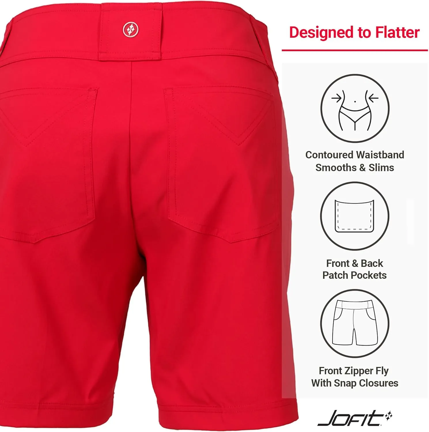 Jofit Apparel Golf Shorts Womens Athletic Clothing, Everyday Shorts for Casual or Sportswear