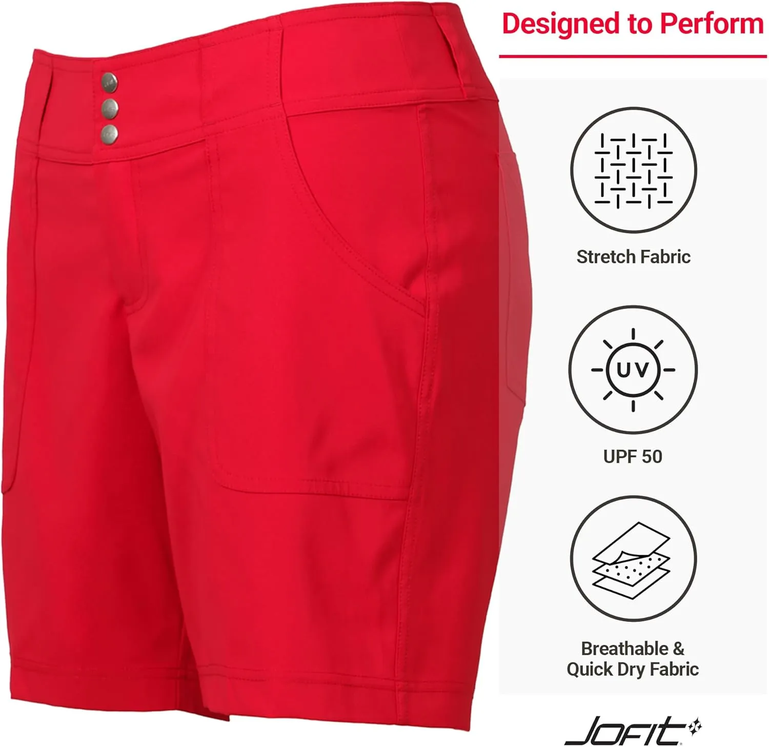 Jofit Apparel Golf Shorts Womens Athletic Clothing, Everyday Shorts for Casual or Sportswear