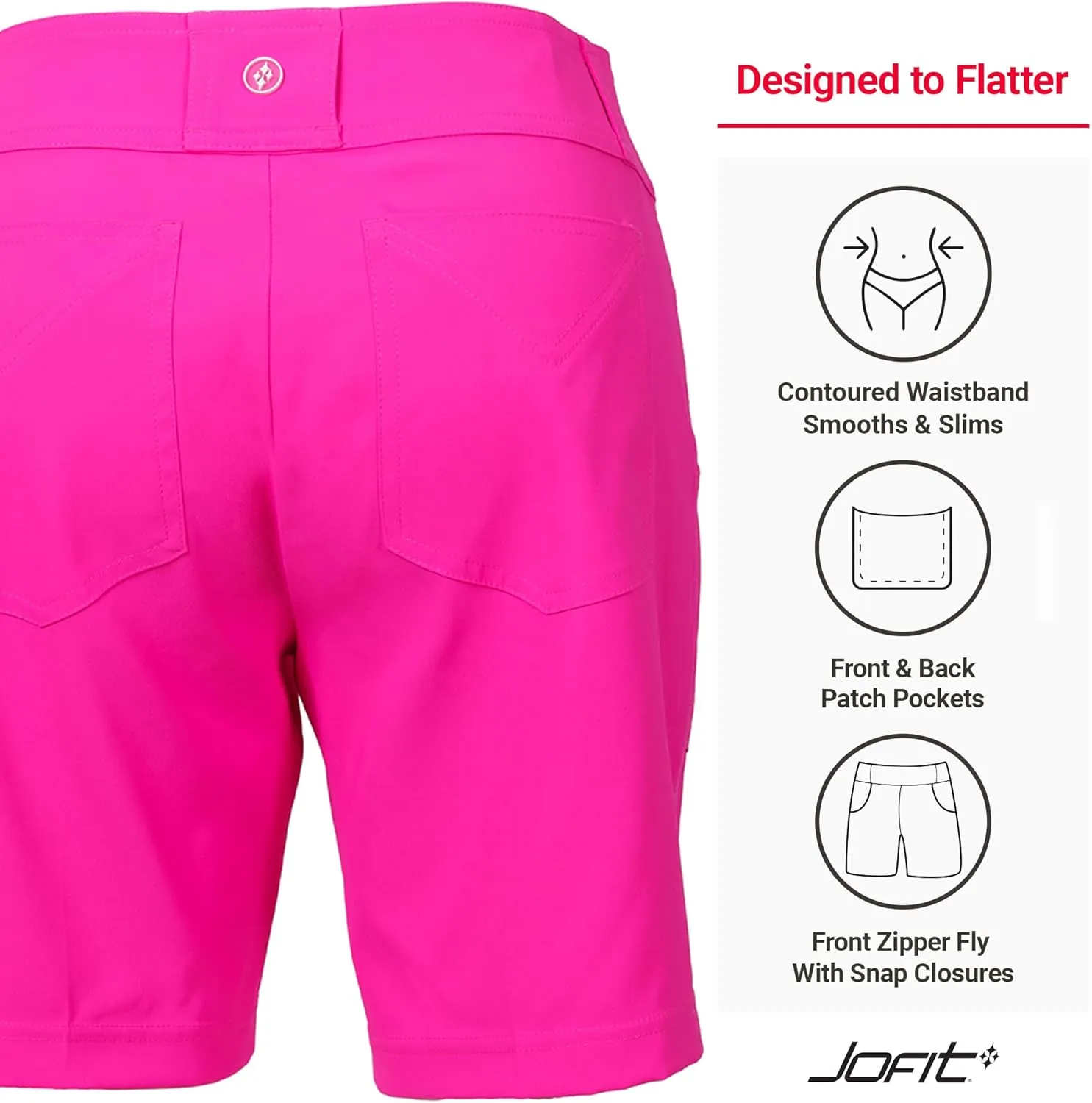 Jofit Apparel Golf Shorts Womens Athletic Clothing, Everyday Shorts for Casual or Sportswear
