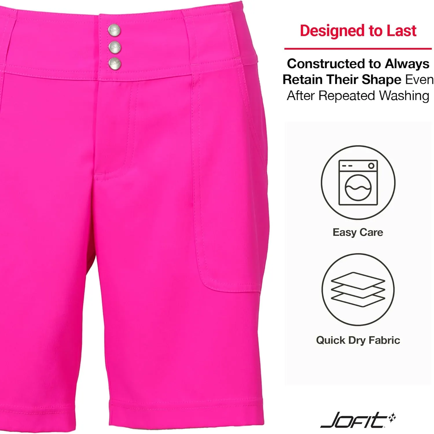 Jofit Apparel Golf Shorts Womens Athletic Clothing, Everyday Shorts for Casual or Sportswear