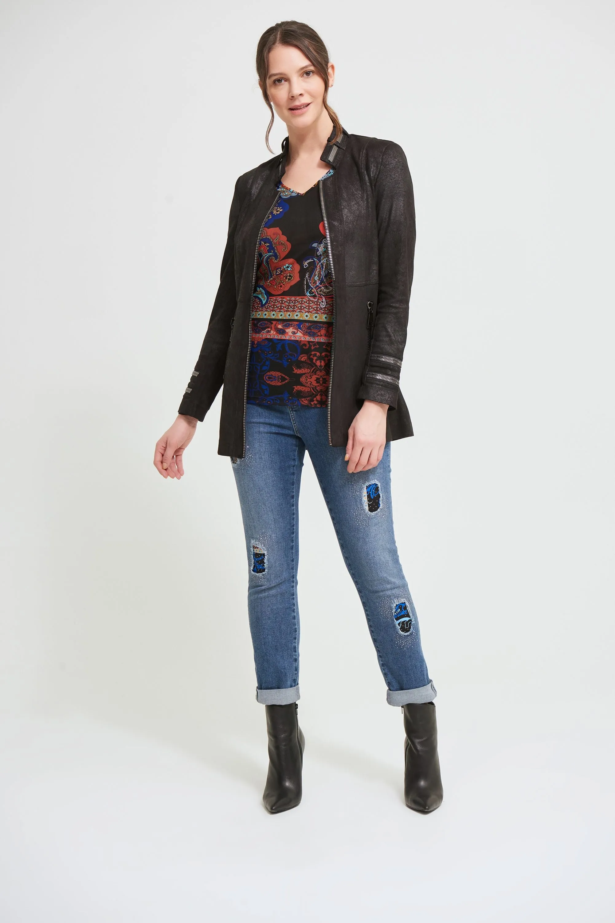Joseph Ribkoff Black Zipped Jacket
