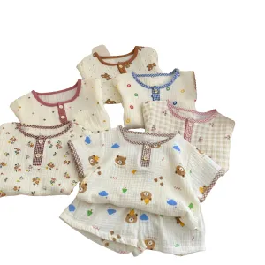 Kid's summer comfortable short-sleeved shorts pajamas