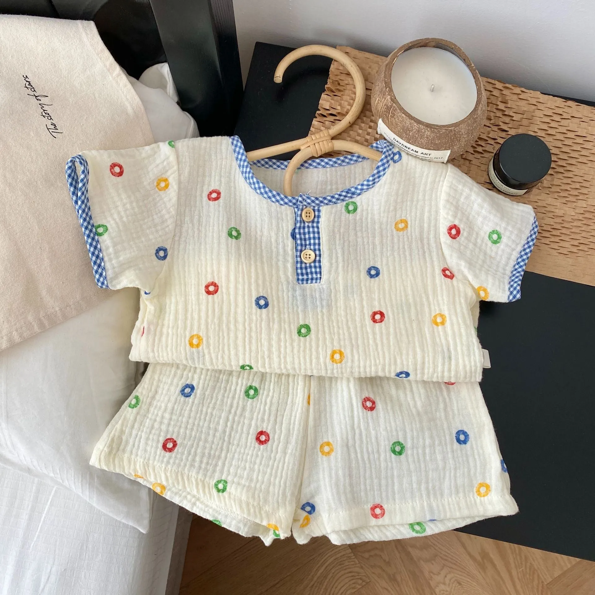 Kid's summer comfortable short-sleeved shorts pajamas