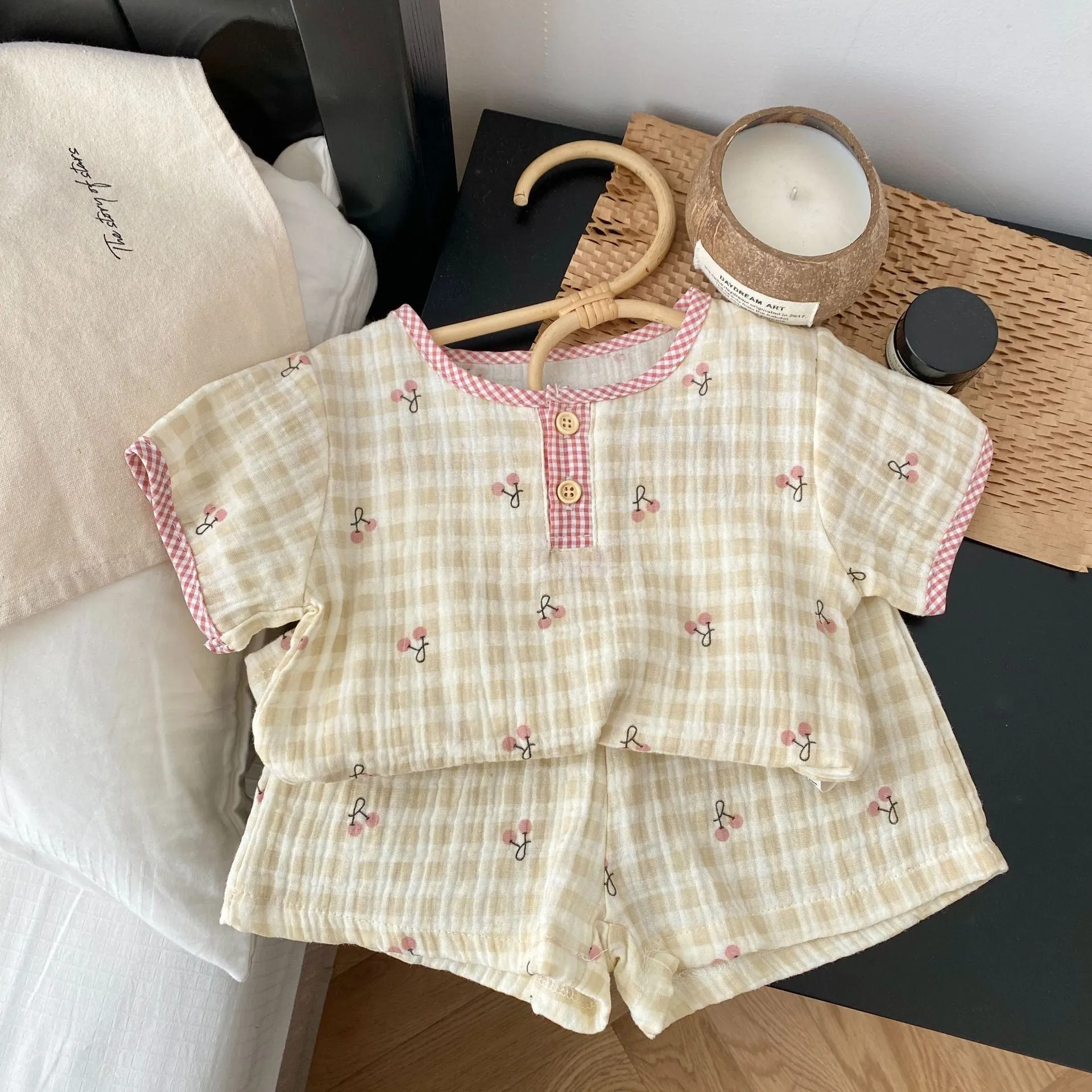 Kid's summer comfortable short-sleeved shorts pajamas