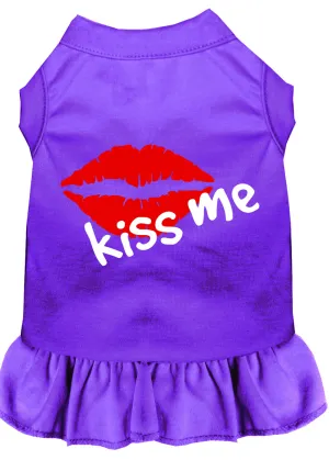 Kiss Me Screen Print Dress Purple Xl