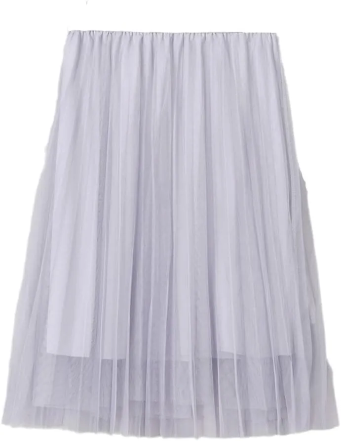 Ladies Vintage Summer Skirts, Womens Casual Elastic High Waist Skirts, Elegant Sexy Midi Pleated Mesh Tutu Skirt