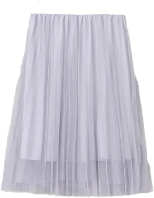 Ladies Vintage Summer Skirts, Womens Casual Elastic High Waist Skirts, Elegant Sexy Midi Pleated Mesh Tutu Skirt