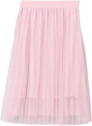 Ladies Vintage Summer Skirts, Womens Casual Elastic High Waist Skirts, Elegant Sexy Midi Pleated Mesh Tutu Skirt