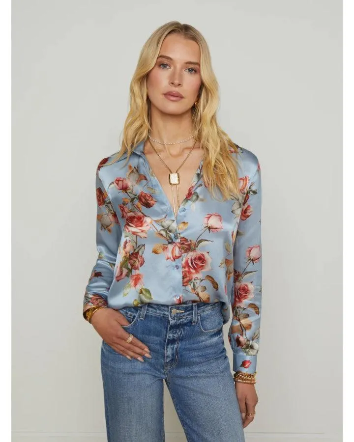 L'Agence Tyler Tapestry Floral Rose Blouse
