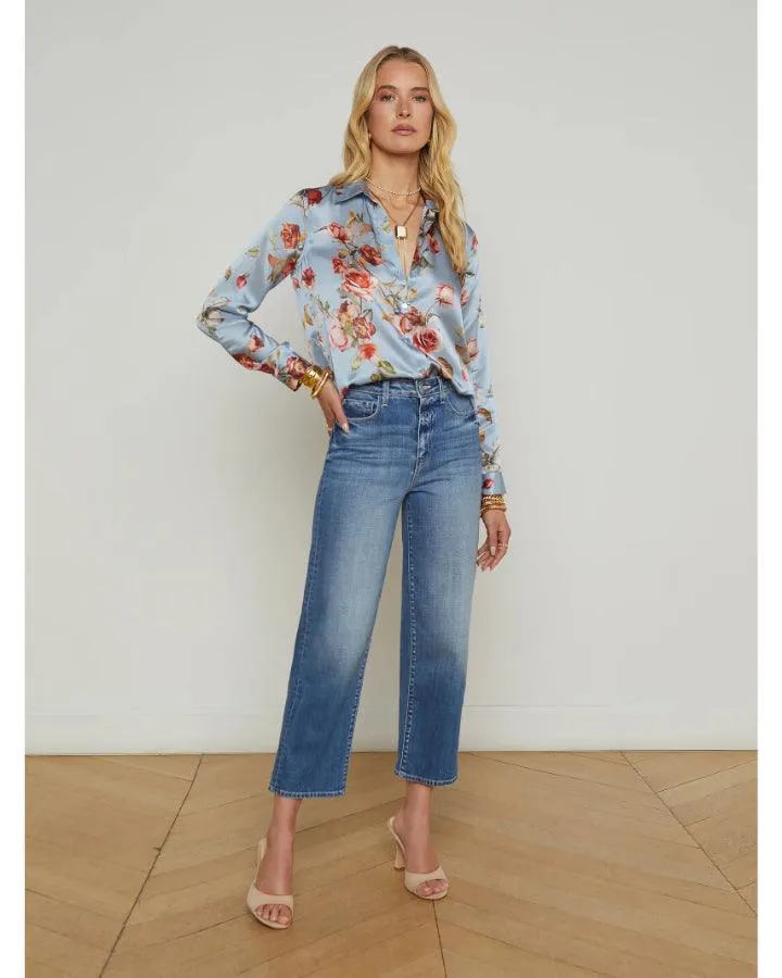 L'Agence Tyler Tapestry Floral Rose Blouse