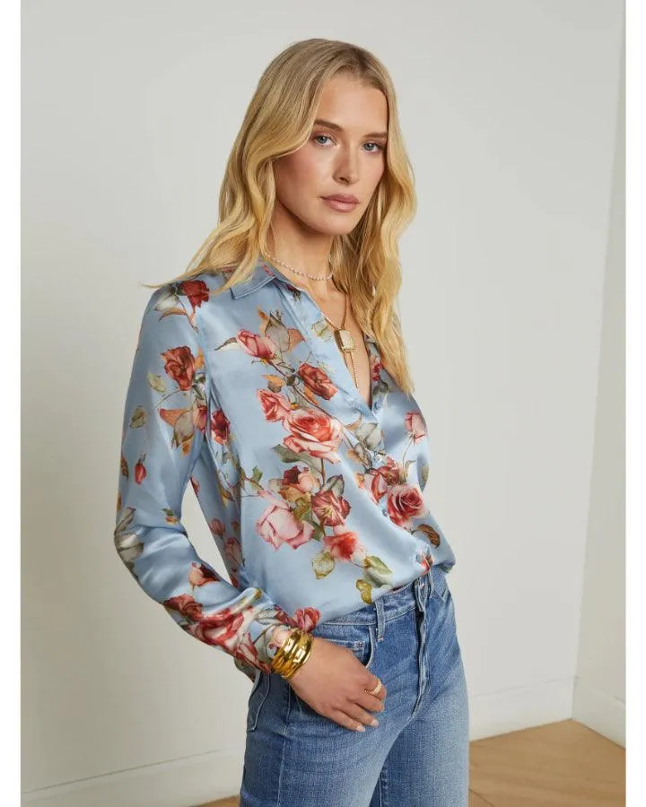 L'Agence Tyler Tapestry Floral Rose Blouse
