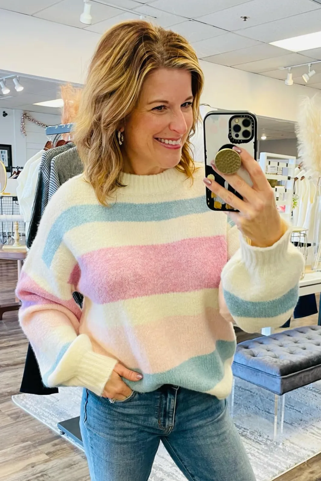 Lilac/Sky Striped Sweater