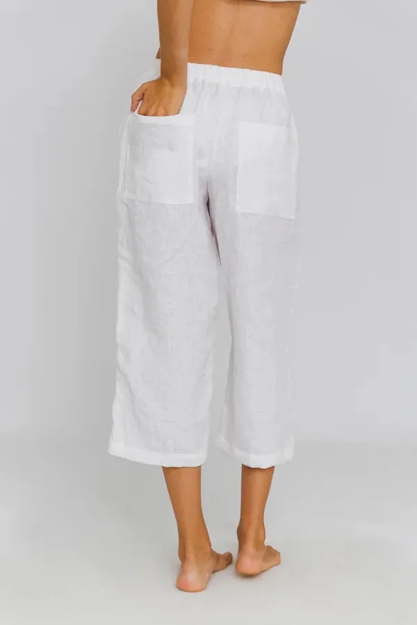 Linen Bermuda shorts for women jet-black - Carla