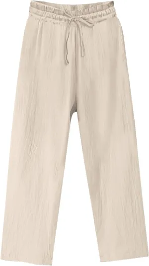 Linen Pants for Women Baggy 2025 Plus Size Straight Leg Pants Wide Leg Solid Palazzo Trousers Beach Travel Outfits