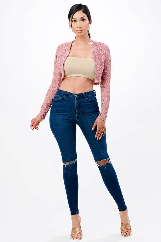 long sleeve lace bolero