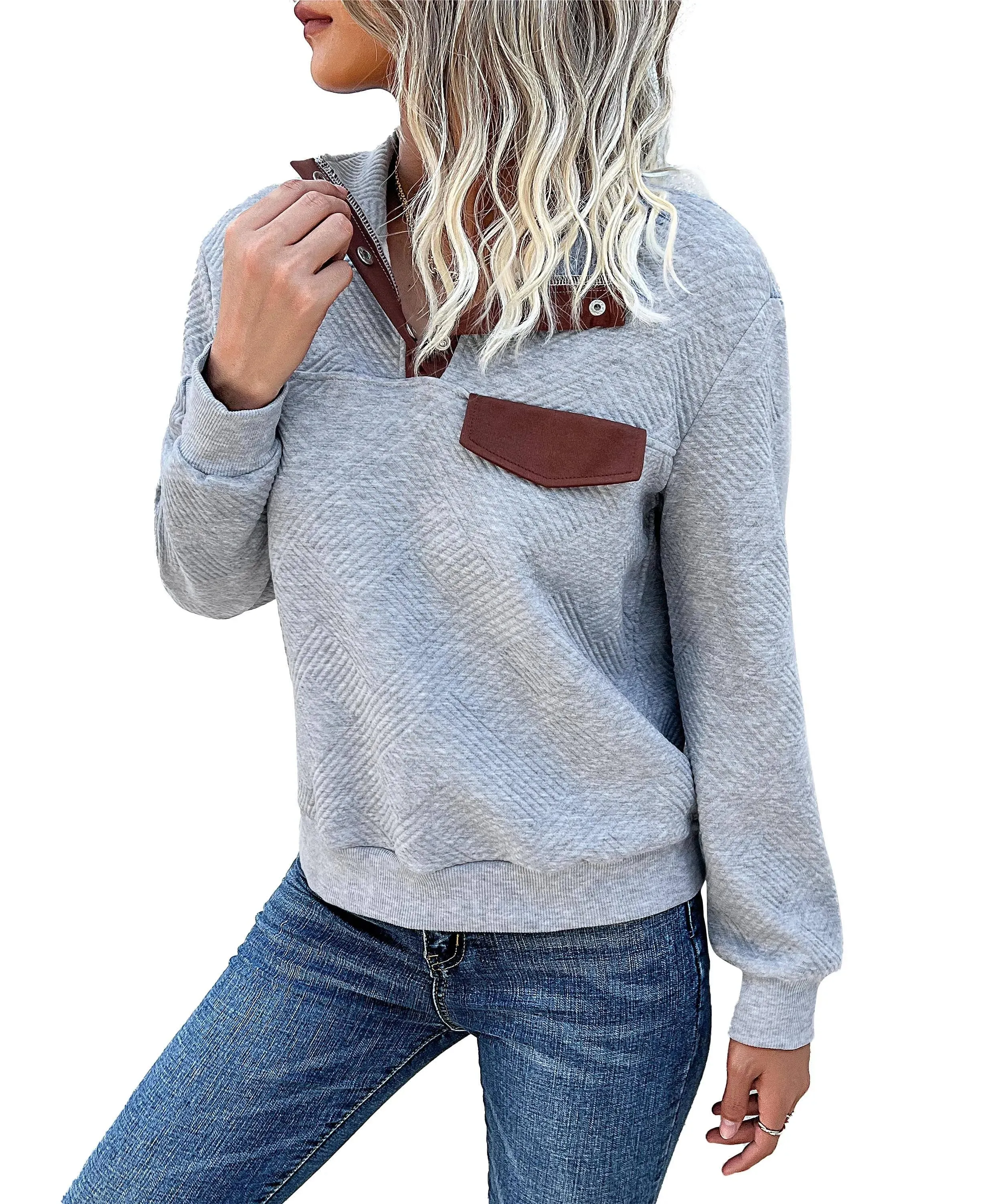 Long-Sleeved Pocket Sweater