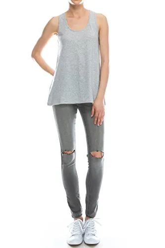 Loose Fit tank tops for women plus size Black/Gray XXL