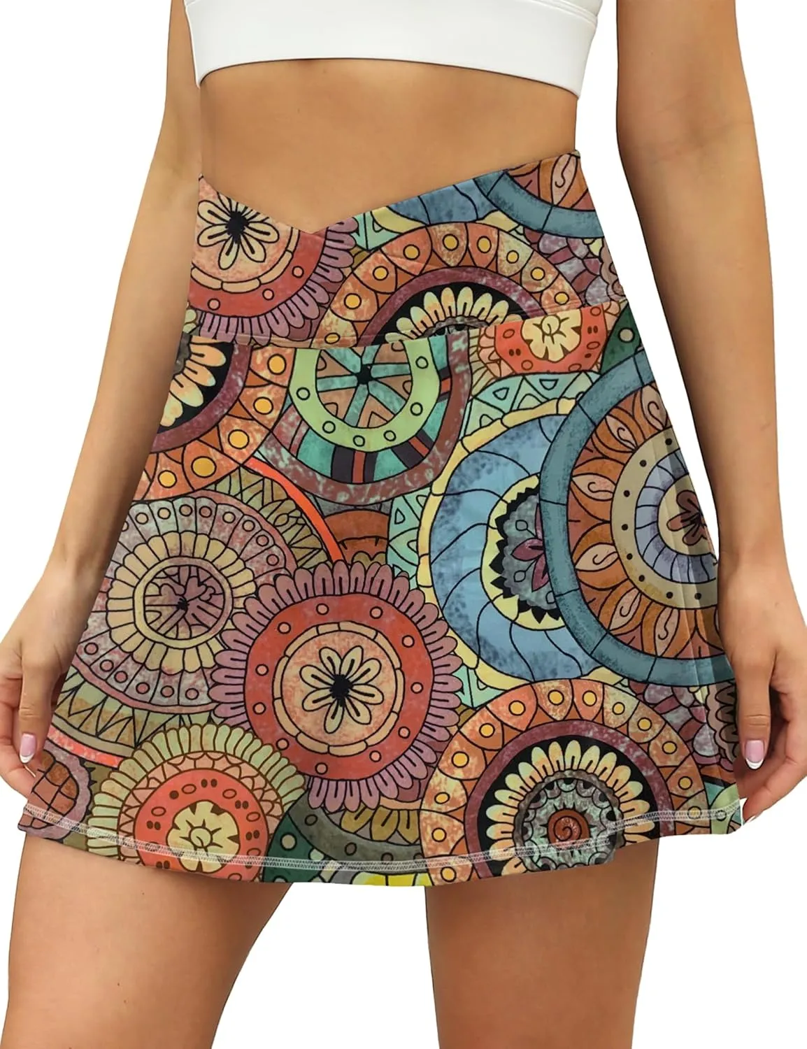 LouKeith Tennis Skirts for Women Pleated Crossover High Waisted Athletic Workout Golf Skorts Skirts with Shorts Pocket