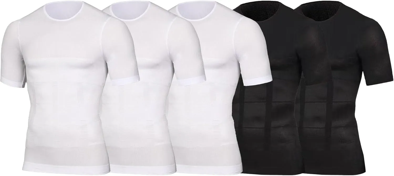 Maiyifu-GJ 5 Pack Men's Shapewear Tank Top Muscle Gym Compression Shirts Athletic Workout Sleeveless Slimming Undershirts