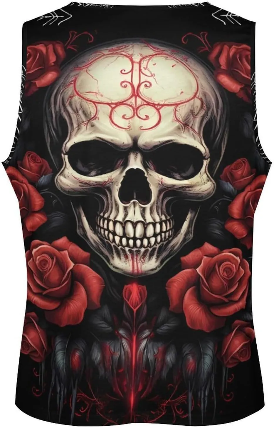 MARSVOVO Mens Tank Top Skull Muscle Summer Casual Stylish Tank Western Shirts for Men Summer Beach Quick Dry Gym Vest