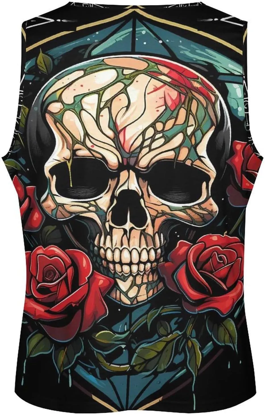 MARSVOVO Mens Tank Top Skull Muscle Summer Casual Stylish Tank Western Shirts for Men Summer Beach Quick Dry Gym Vest