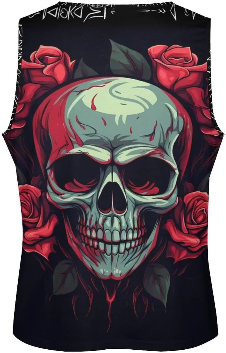 MARSVOVO Mens Tank Top Skull Muscle Summer Casual Stylish Tank Western Shirts for Men Summer Beach Quick Dry Gym Vest
