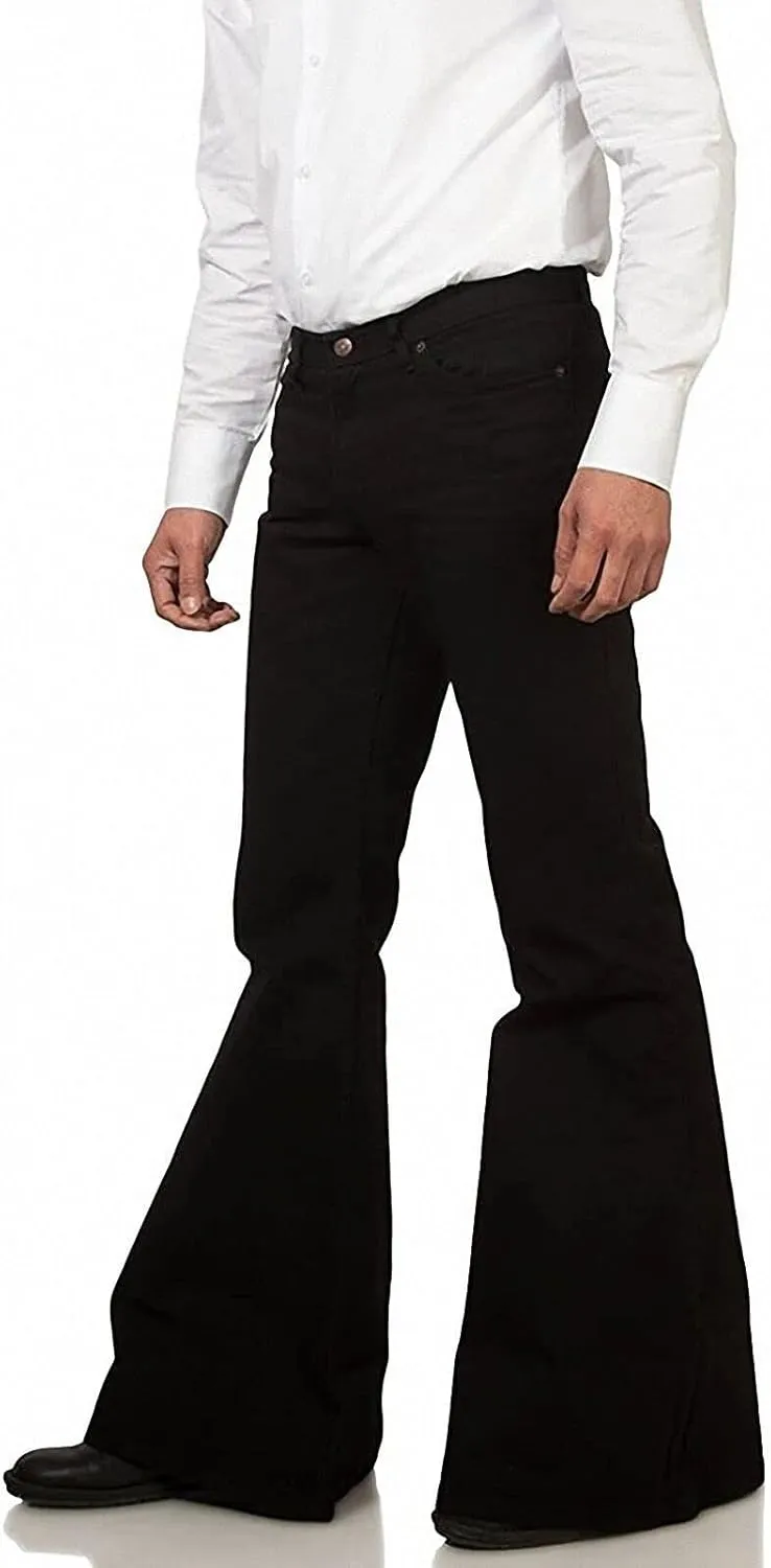 Men's Casual Retro Party 60s 70s Flares Stretch Fit Classic Trend Flares Disco Jeans