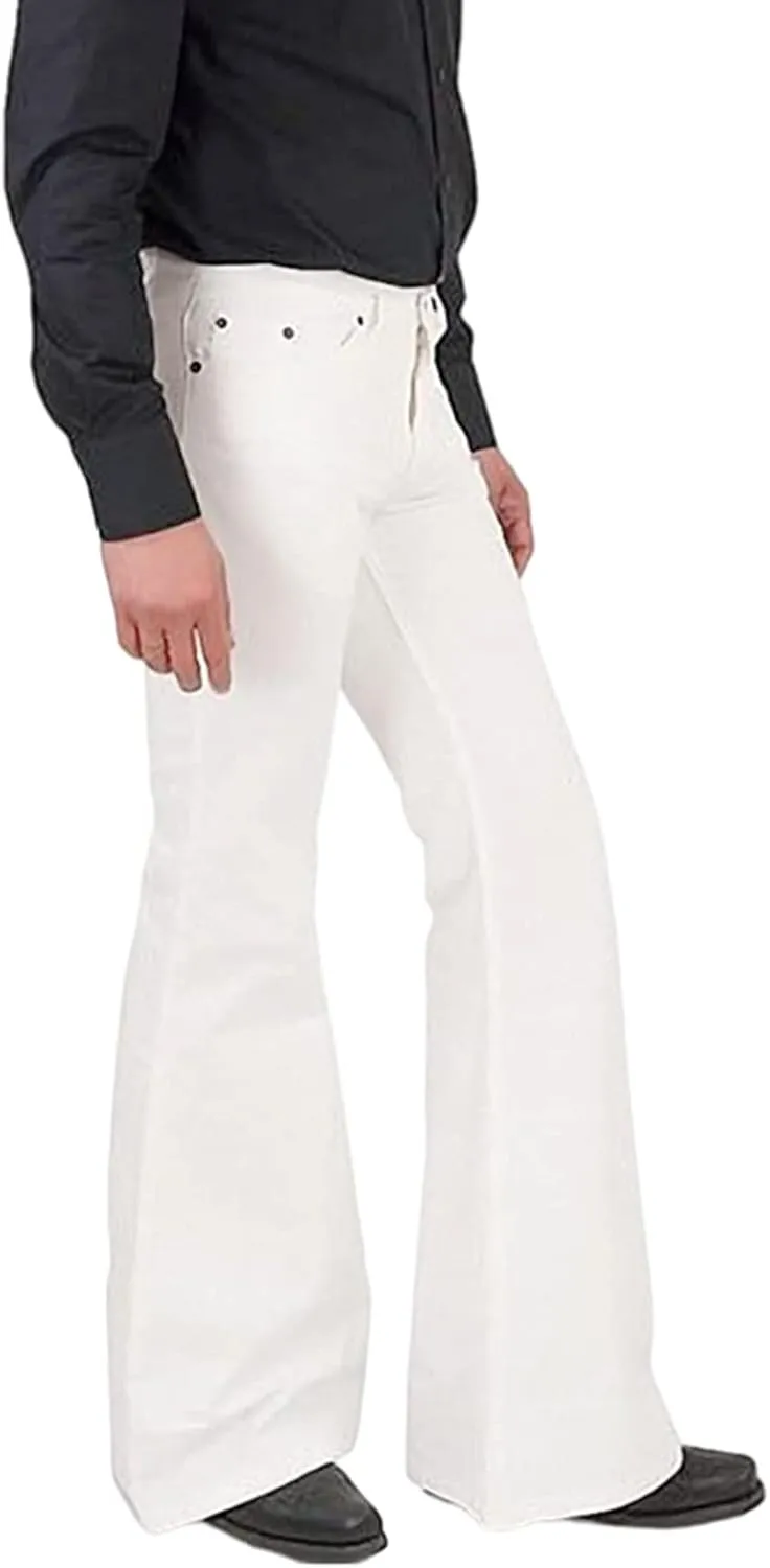Men's Casual Retro Party 60s 70s Flares Stretch Fit Classic Trend Flares Disco Jeans