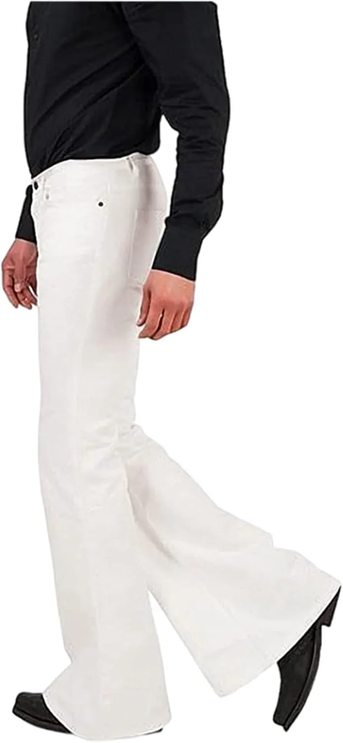 Men's Casual Retro Party 60s 70s Flares Stretch Fit Classic Trend Flares Disco Jeans