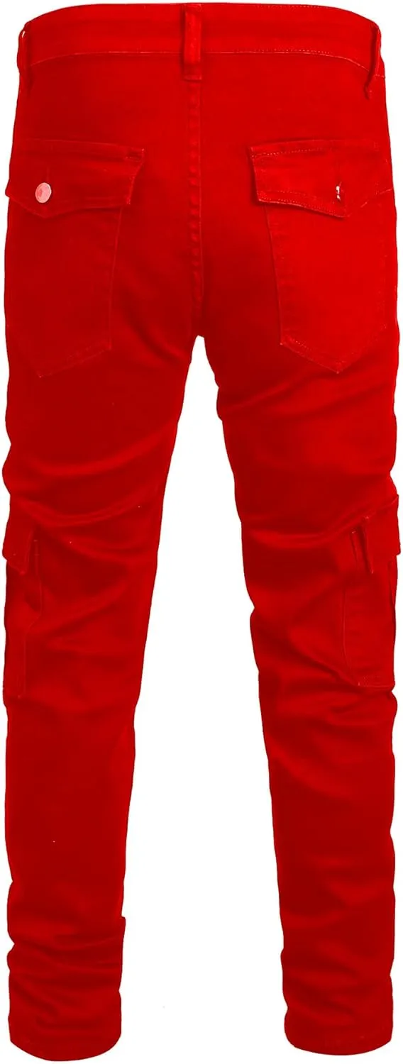 Men's Casual Stylish Straight Slim Fit Jeans Young Hiphop Skinny Denim Pants