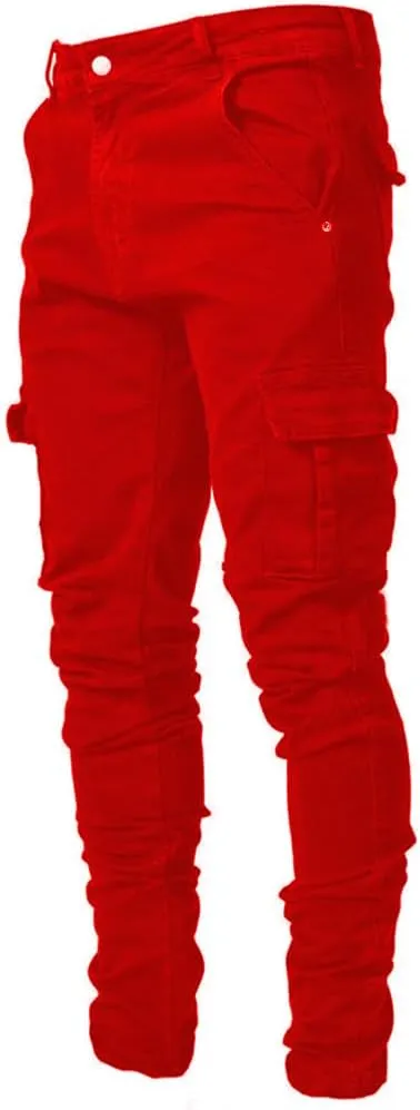 Men's Casual Stylish Straight Slim Fit Jeans Young Hiphop Skinny Denim Pants